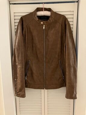 Zara Vegan Leather Light Brown Jacket